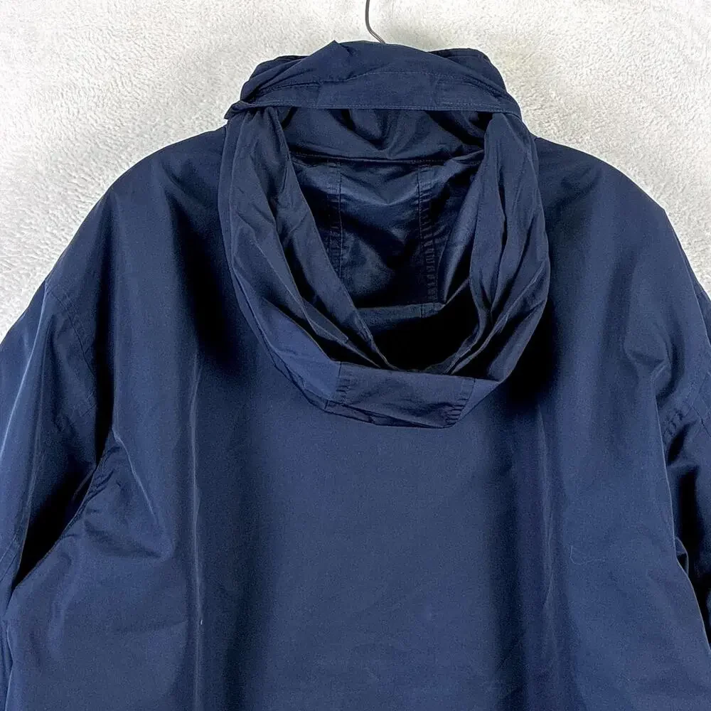 VTG Polo Ralph Lauren Jacket Men XXL Navy Pony Fleece Lined Stowaway Hood 90s